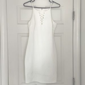 White midi body con dress from GUESS